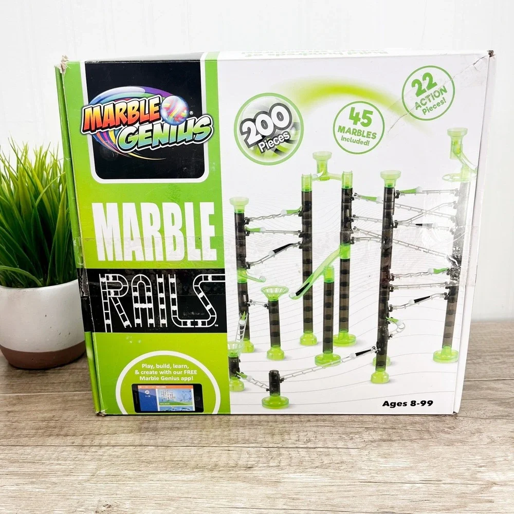 Marble Genius Marble Rails Super Set 170‎ Piece + 27 marbles - Marble Run
